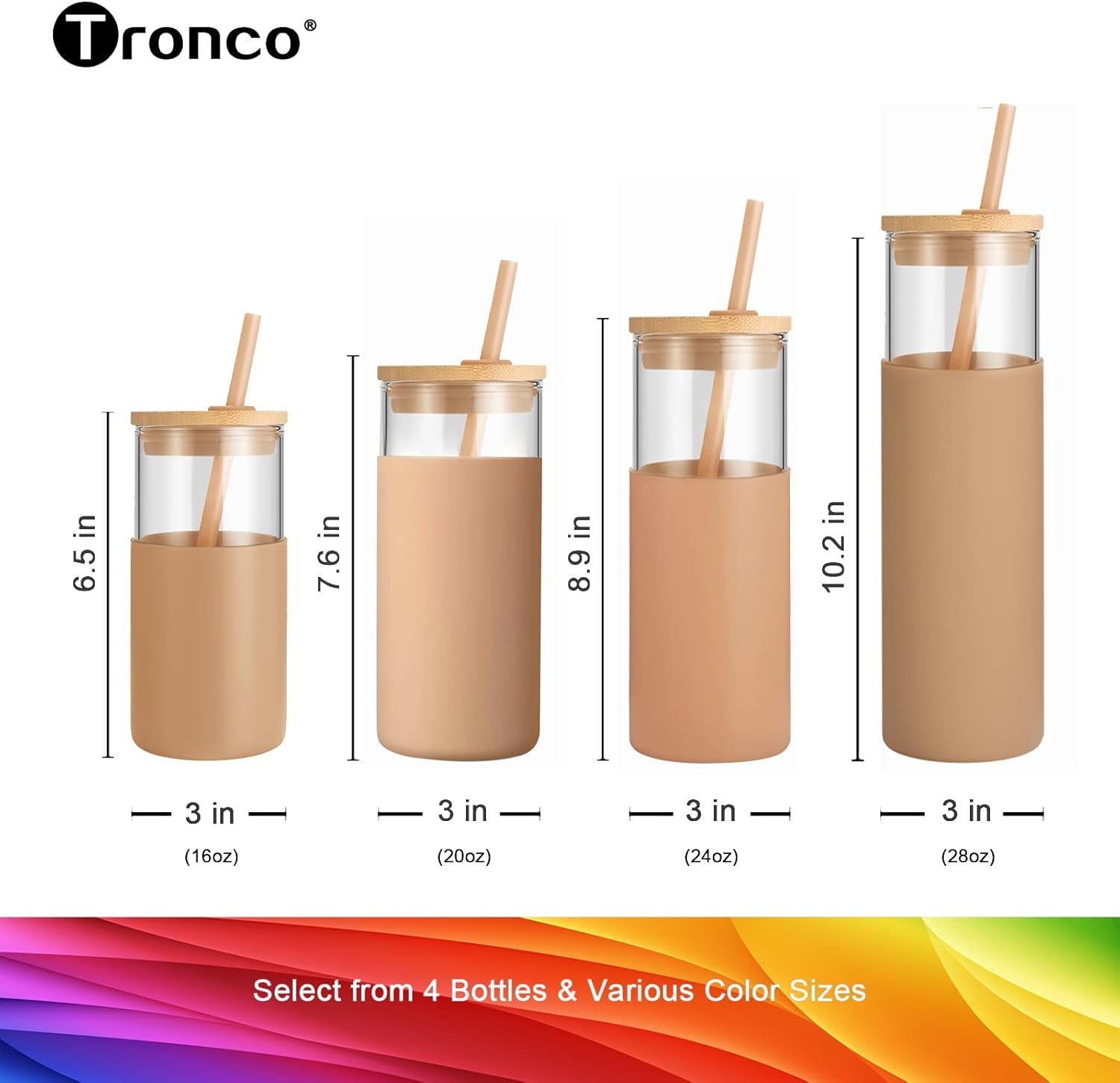 24 Oz Glass Tumbler with Straw and Lid