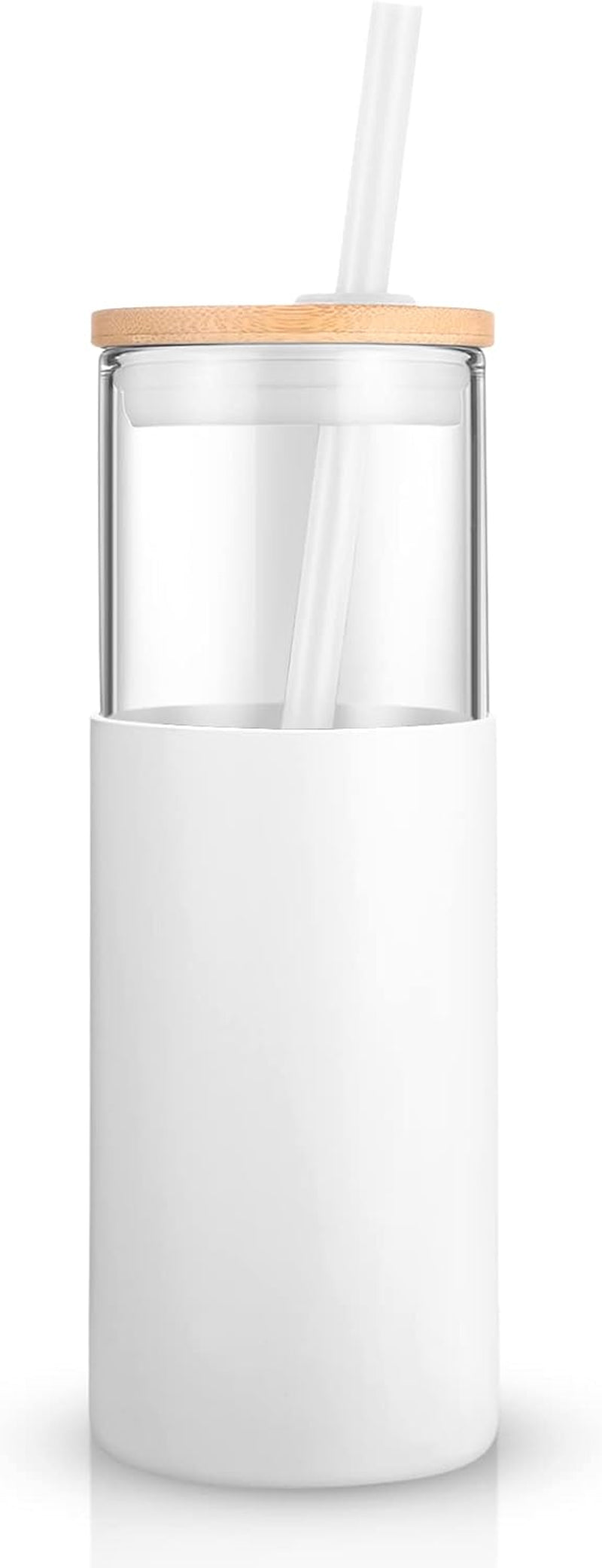 24 Oz Glass Tumbler with Straw and Lid