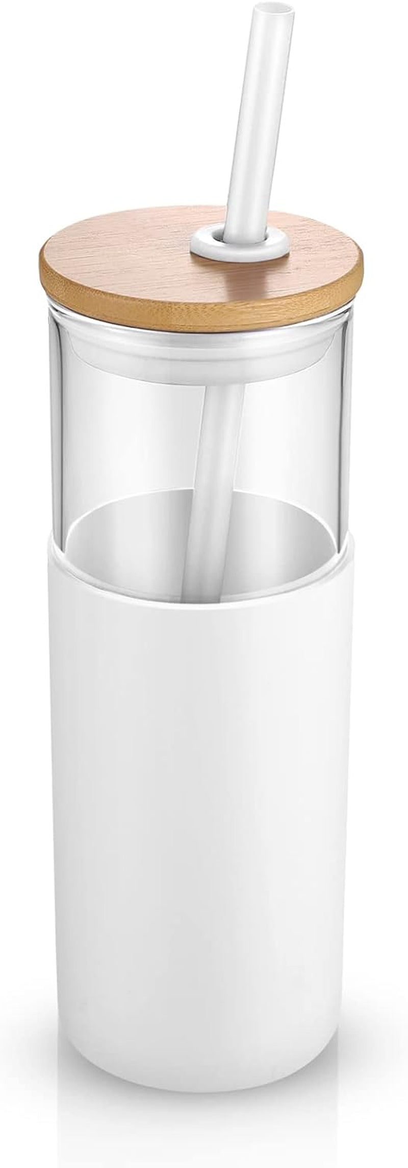 24 Oz Glass Tumbler with Straw and Lid
